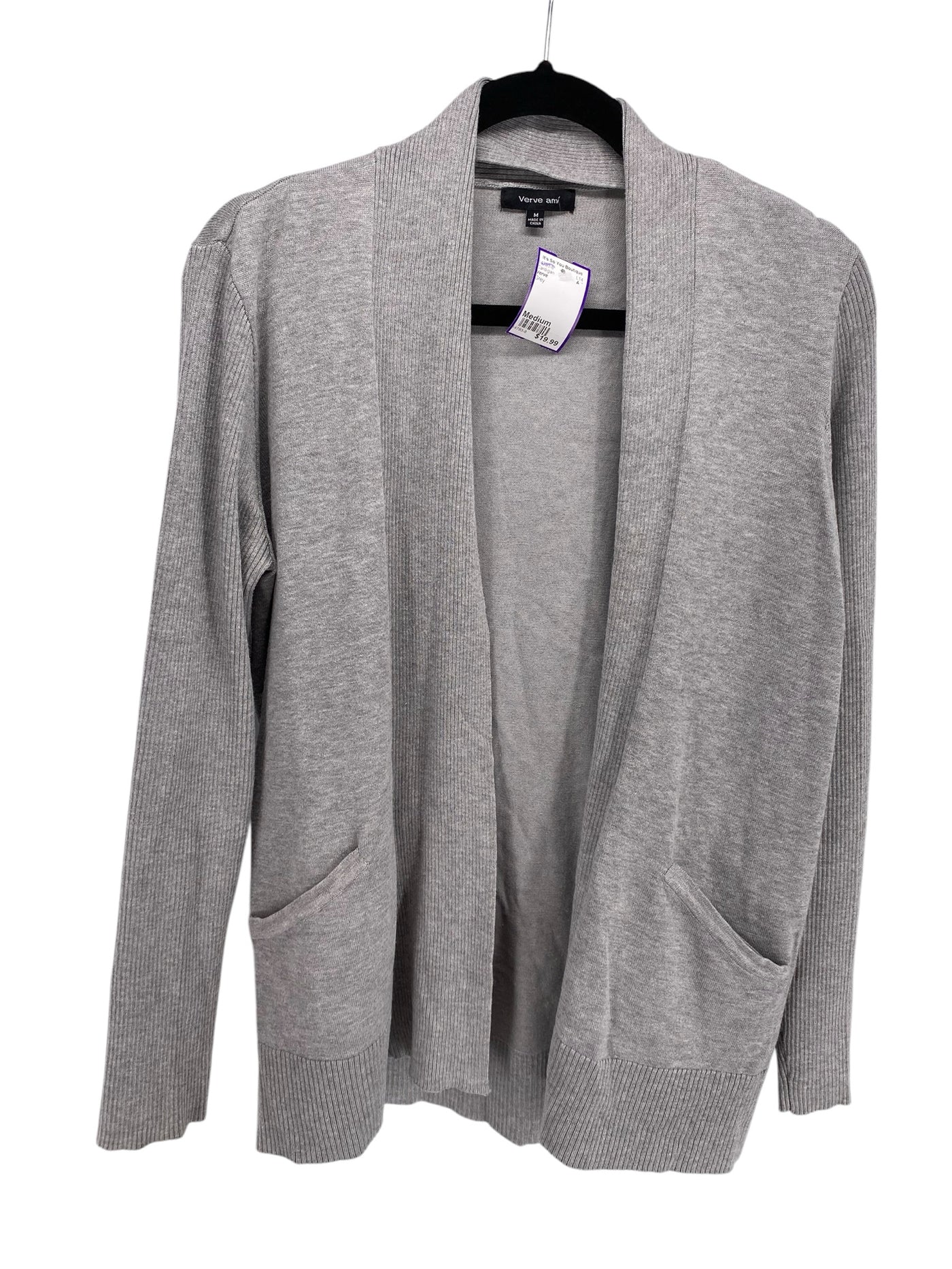 Verve Misses Size Medium Grey Cardigan