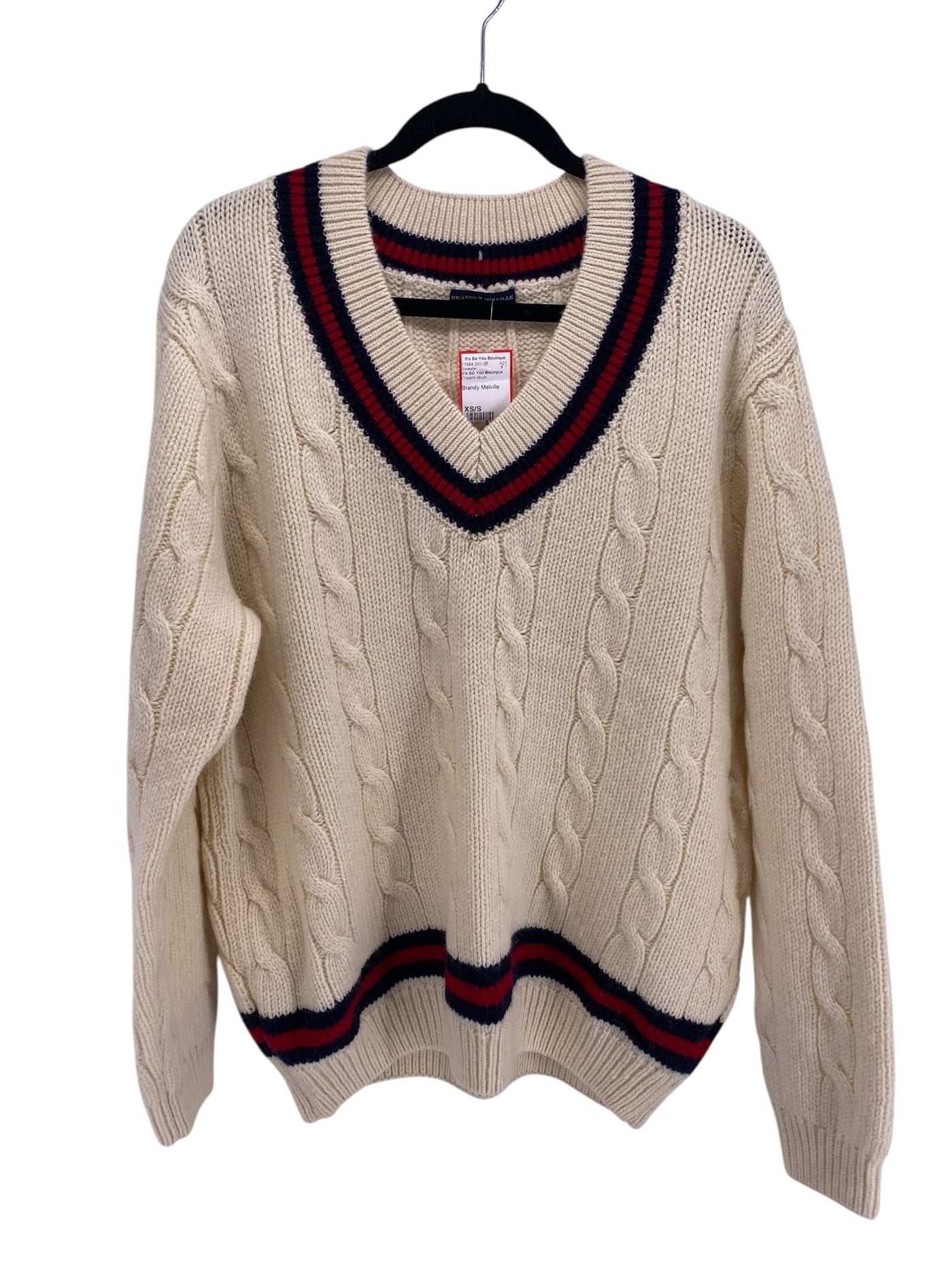 It's SO You Boutique Misses Size XS/S Cream Multi Sweater