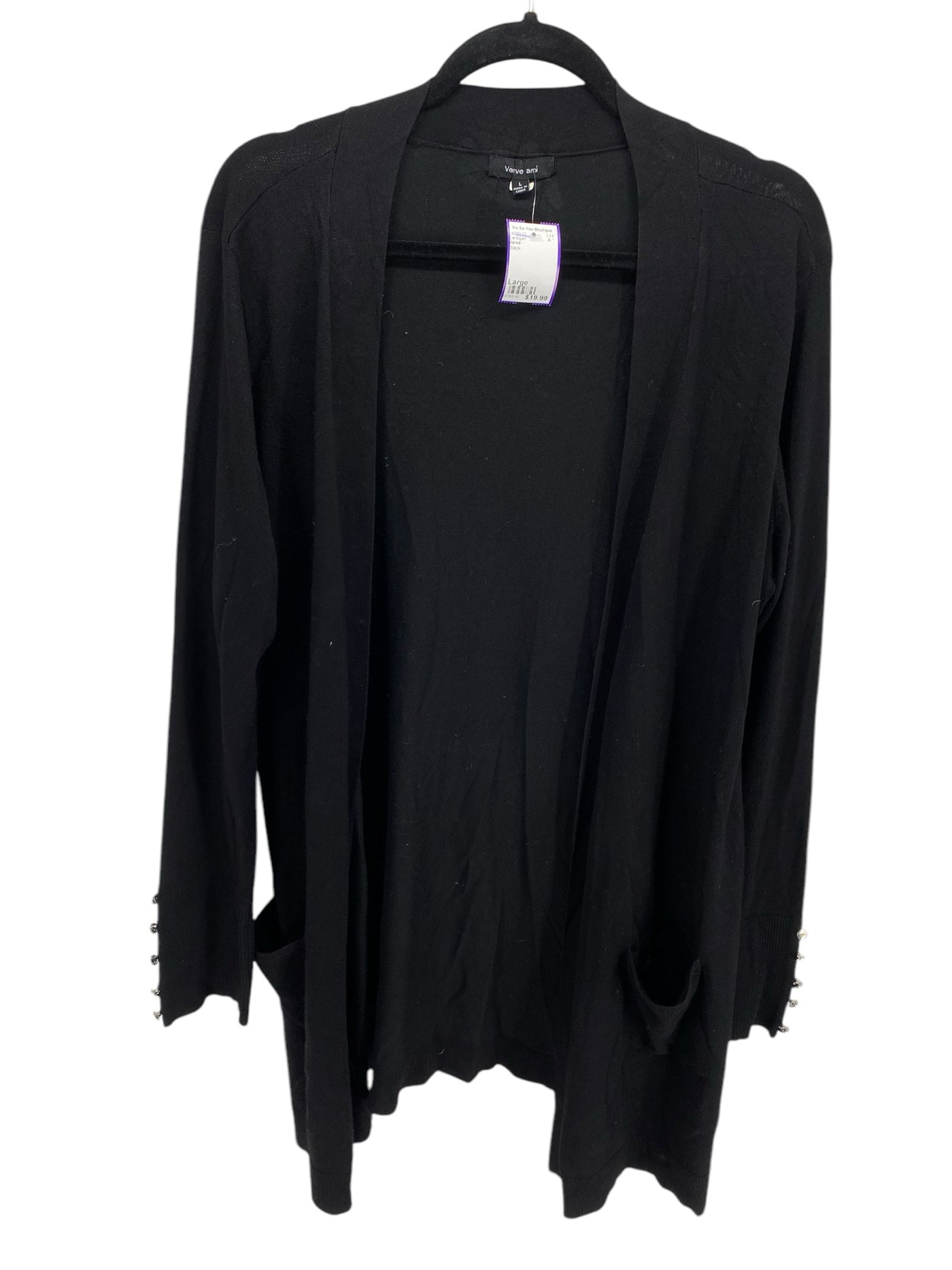 Verve Misses Size Large Black Cardigan