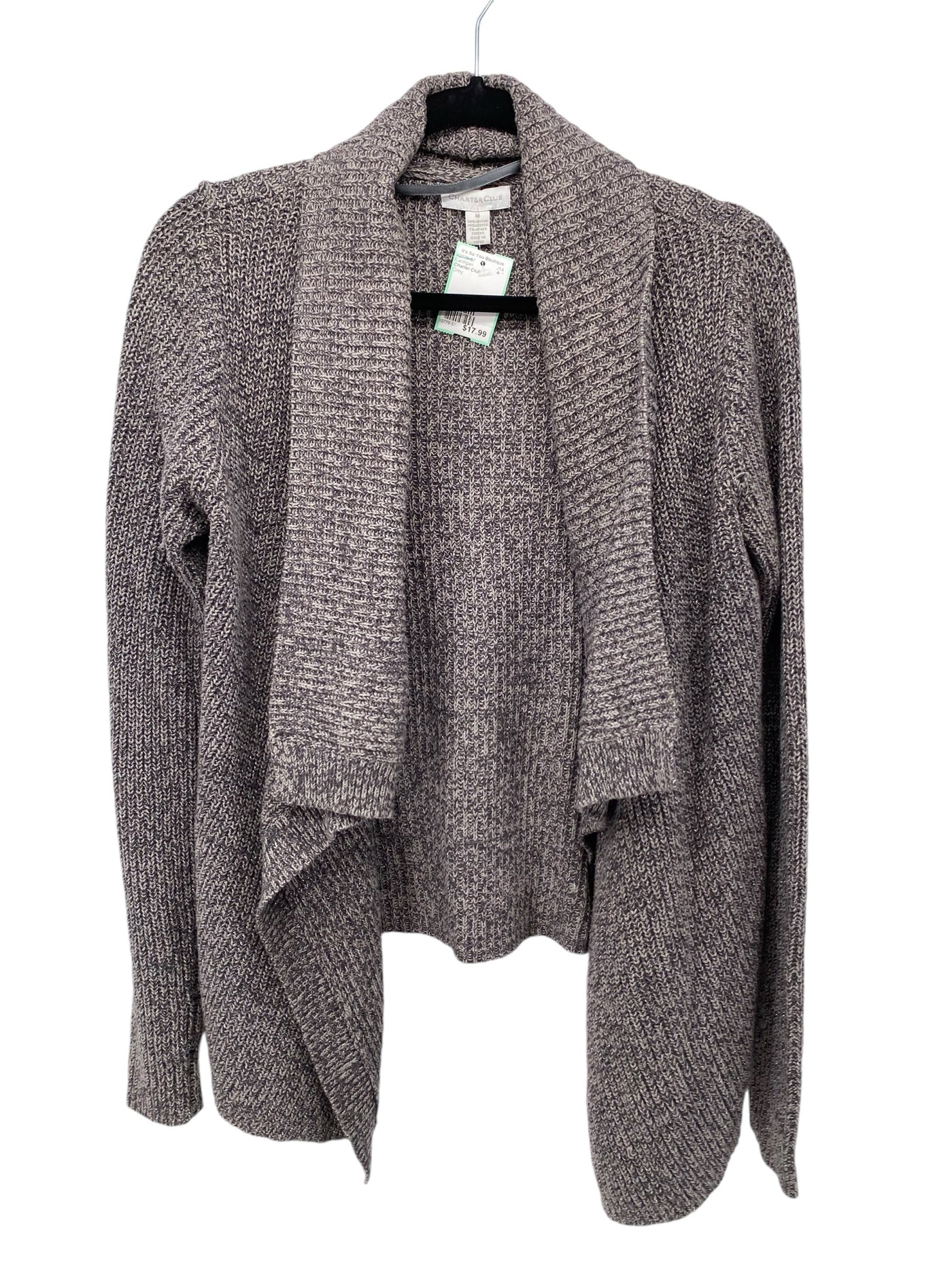 Charter Club Misses Size Medium Grey Cardigan