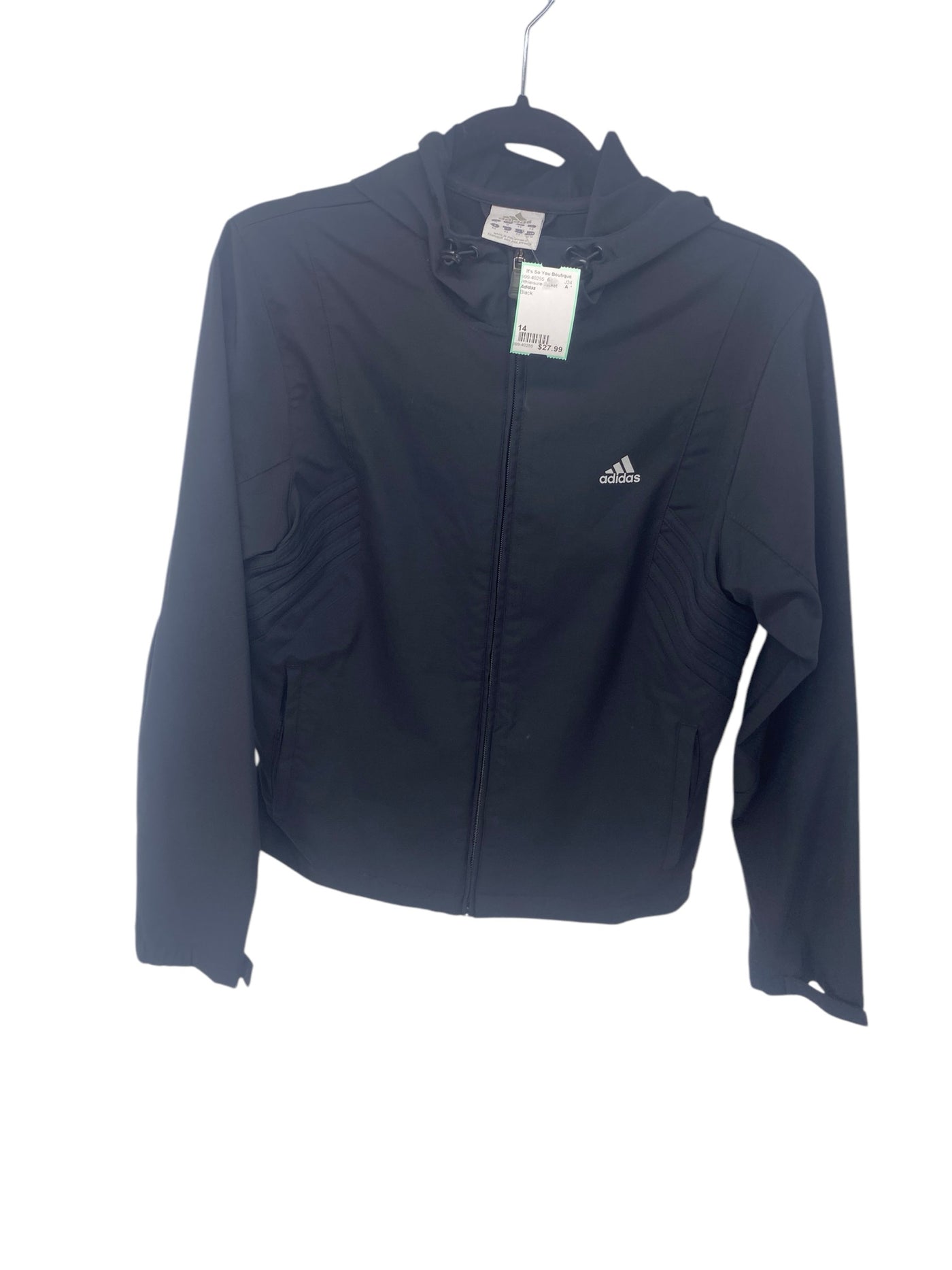 Adidas Misses Size 14 Black Athleisure Jacket