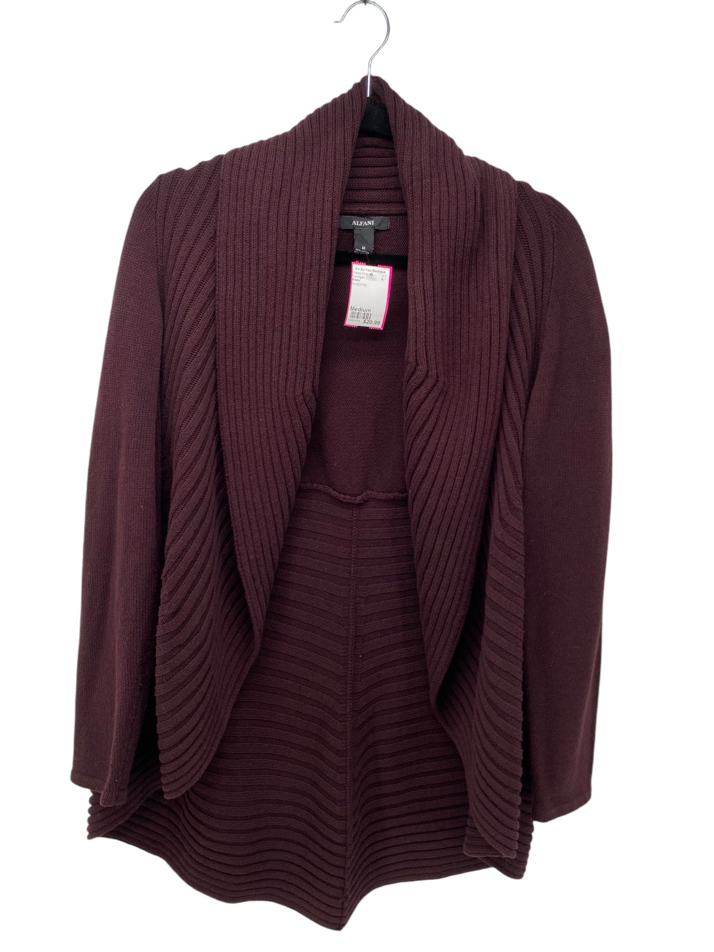 Alfani Misses Size Medium Burgundy Cardigan