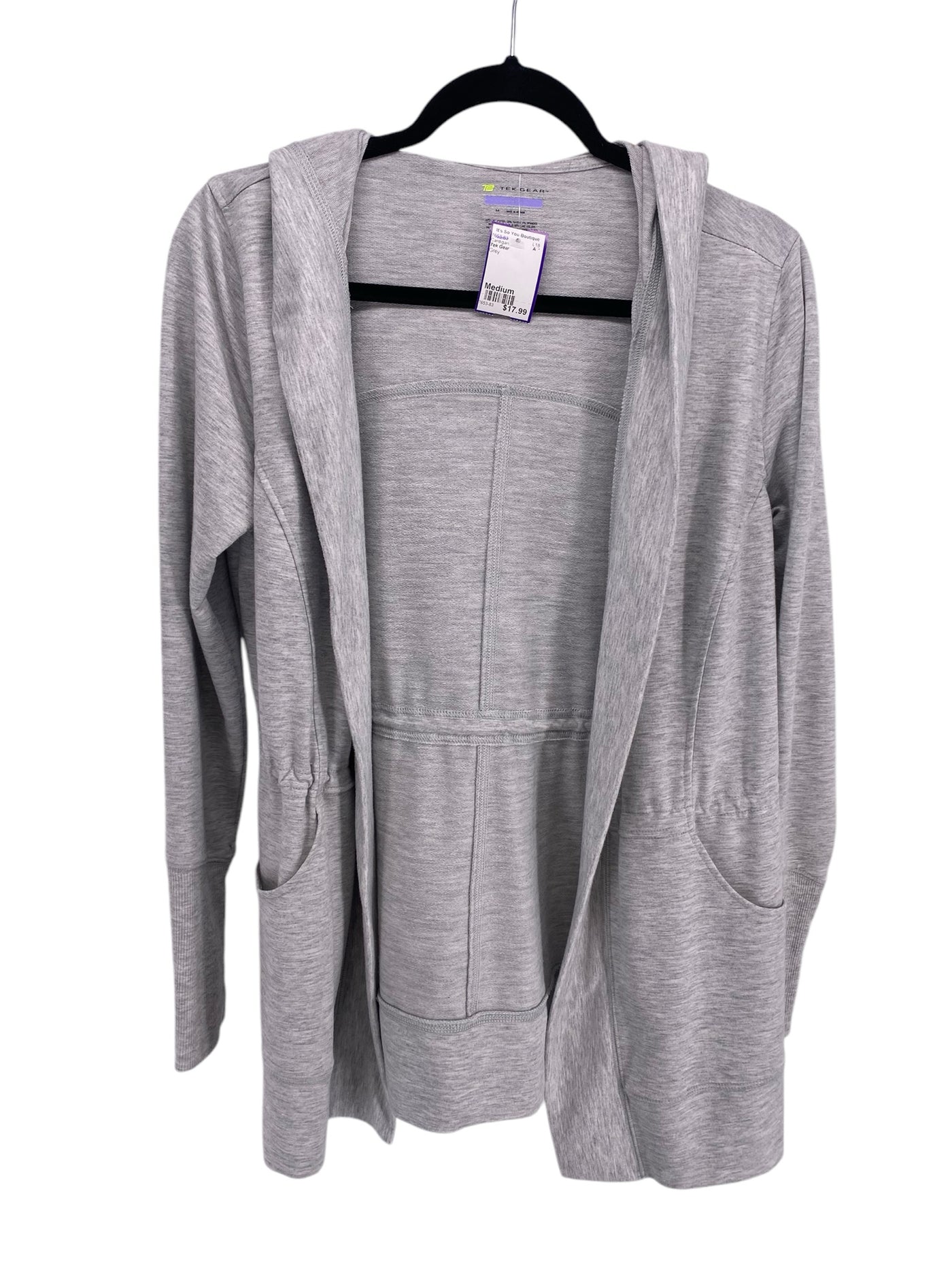 Tek Gear Misses Size Medium Grey Cardigan