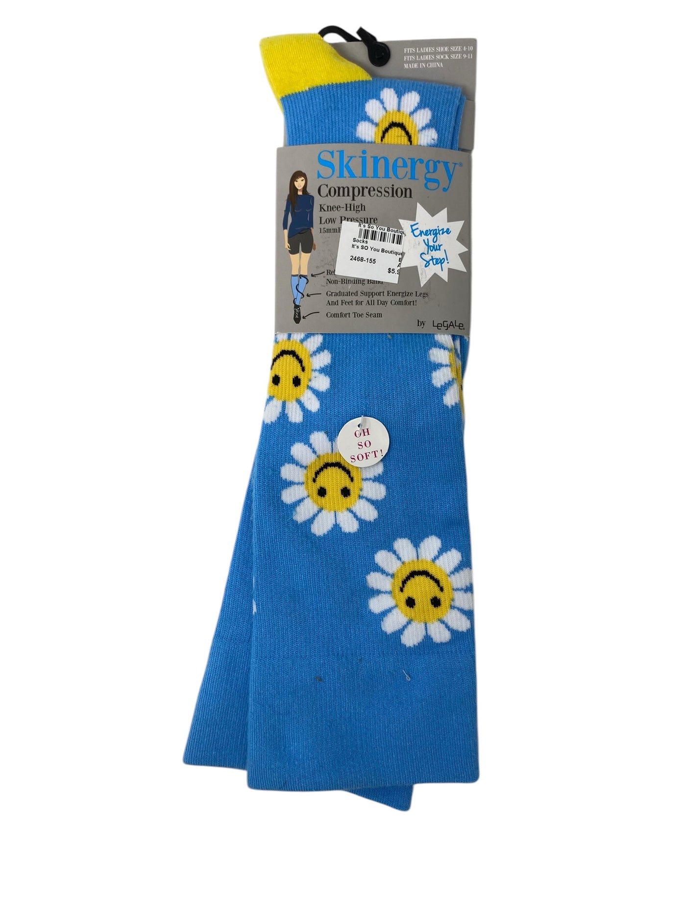 It's SO You Boutique Blue Floral Socks