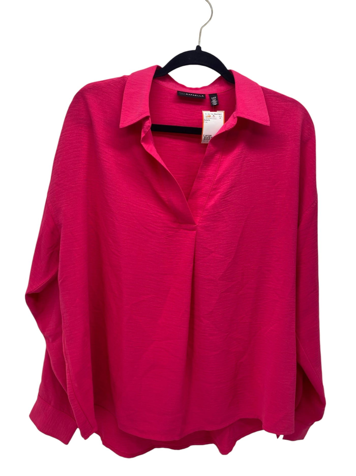 Rafaella Misses Size Large Pink LS Blouse