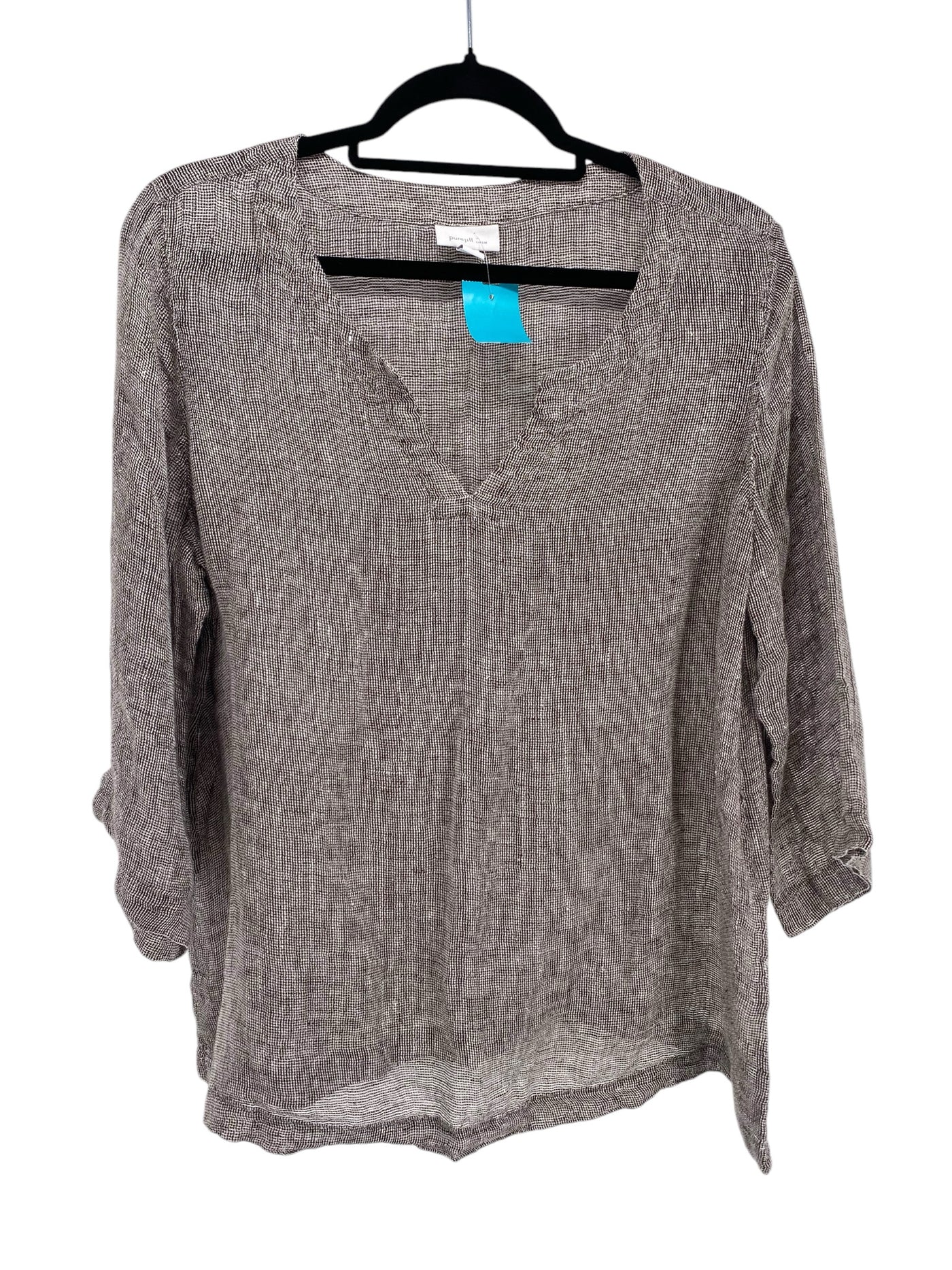 J Jill Misses Size Medium Grey 3/4 Blouse