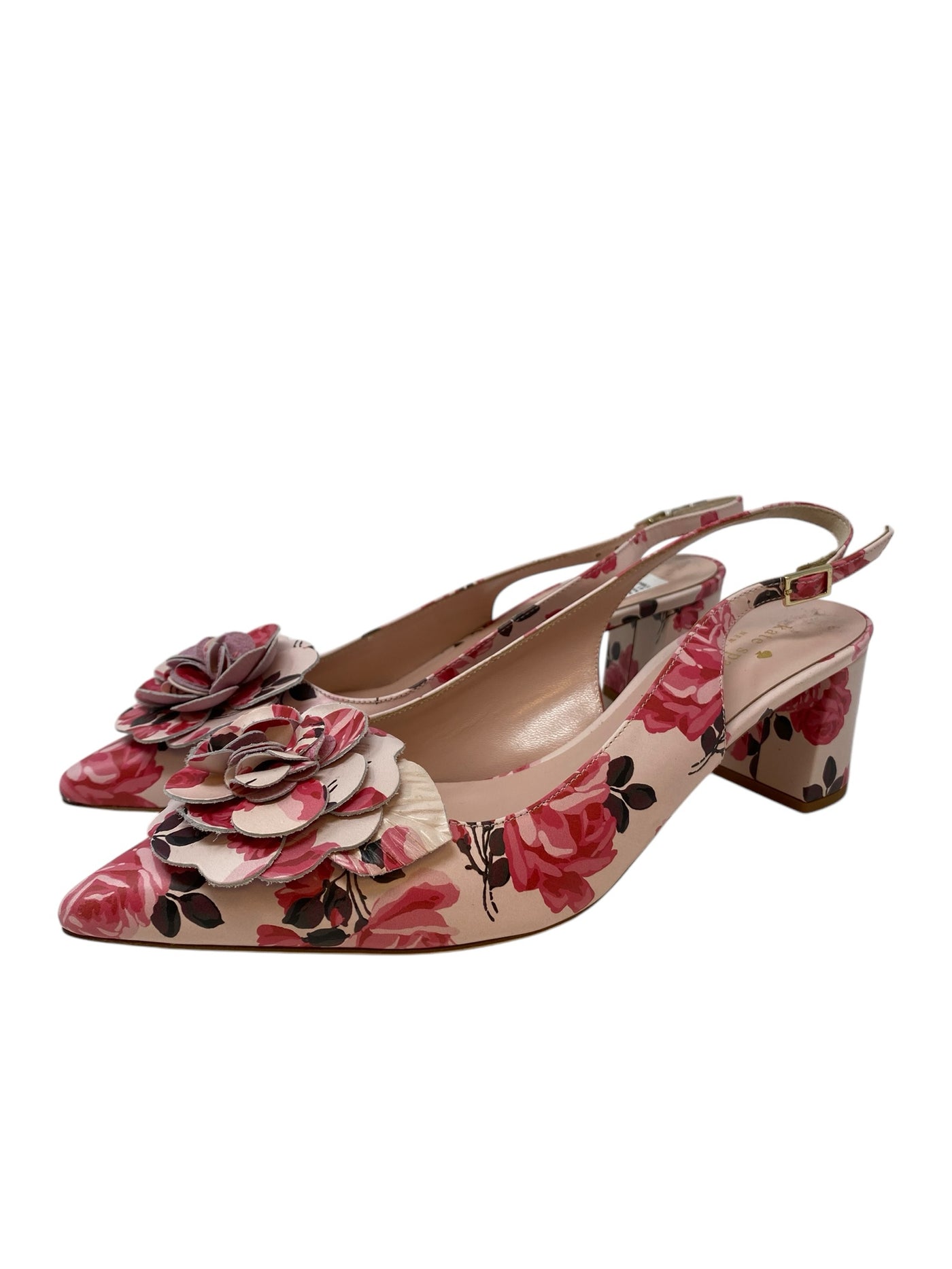 Kate Spade Women Size 8.5 Pink Floral Heels