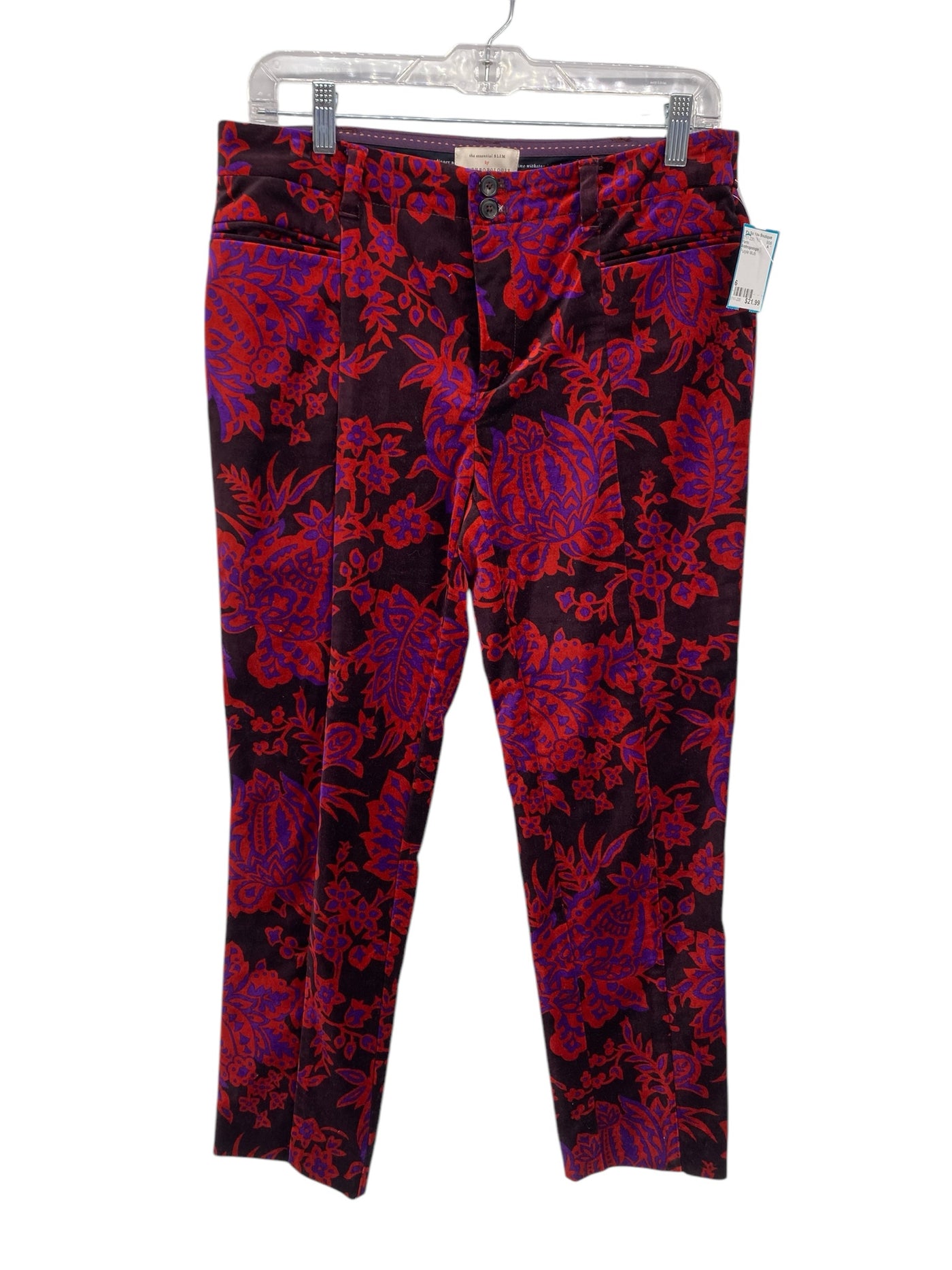 Anthropologie Misses Size 6 Purple Multi Pants