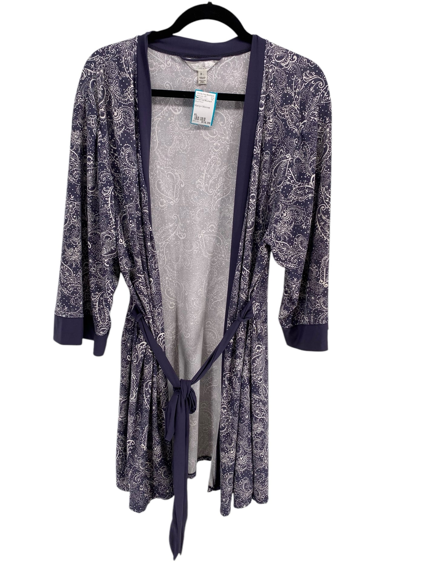 It's SO You Boutique Misses Size XL Blue Print Bathrobe