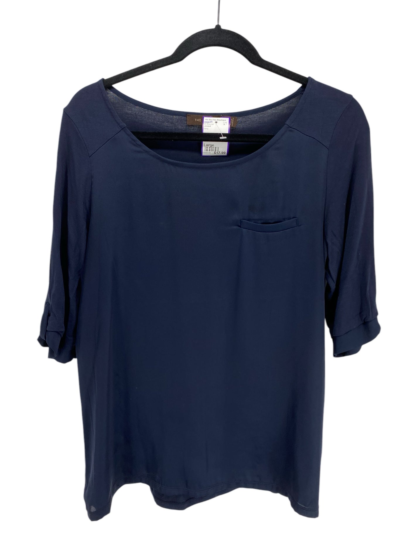 Limited Misses Size Large Navy 3/4 Blouse