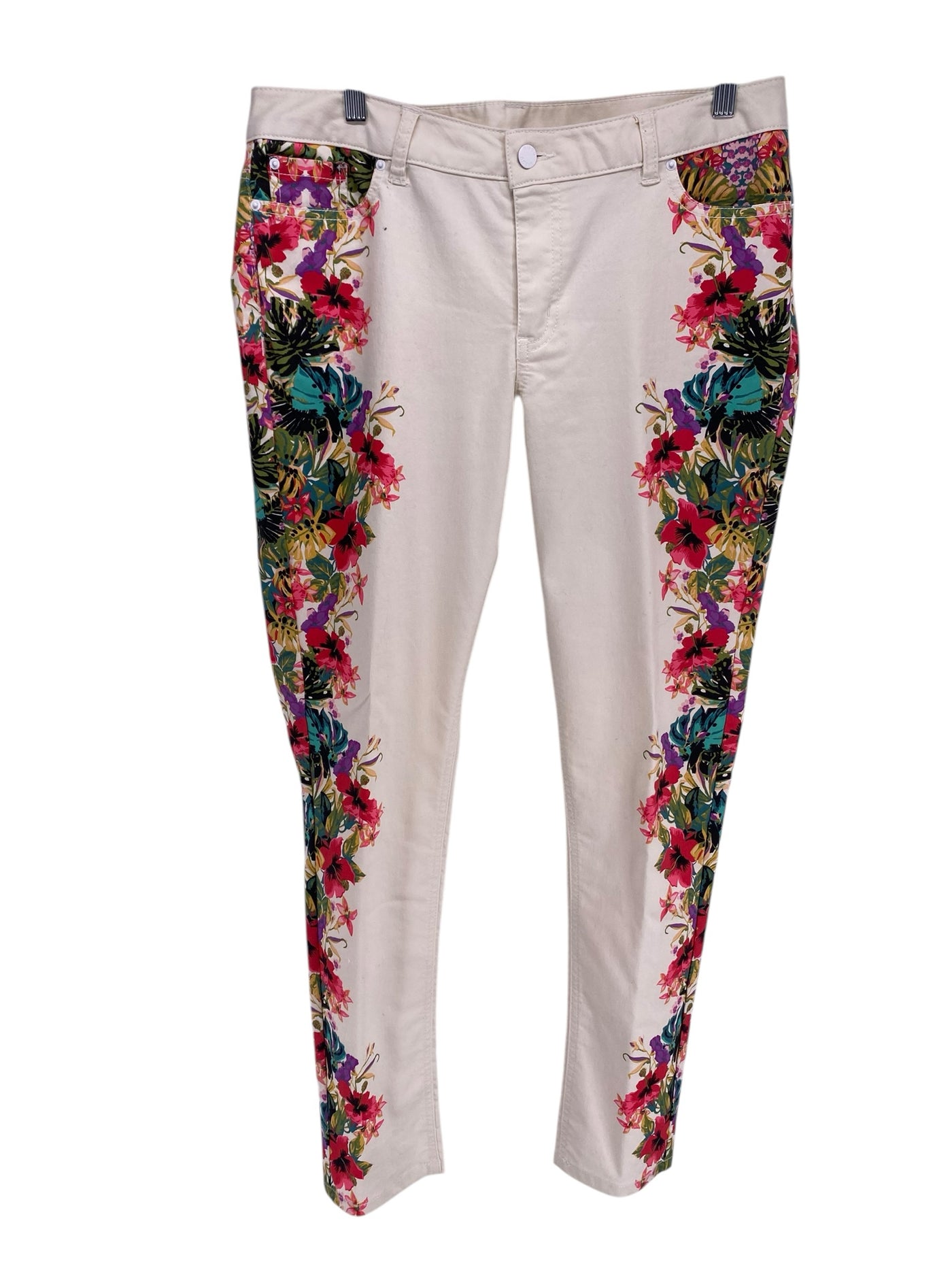 Bisou Bisou Misses Size 12 Cream Floral Pants