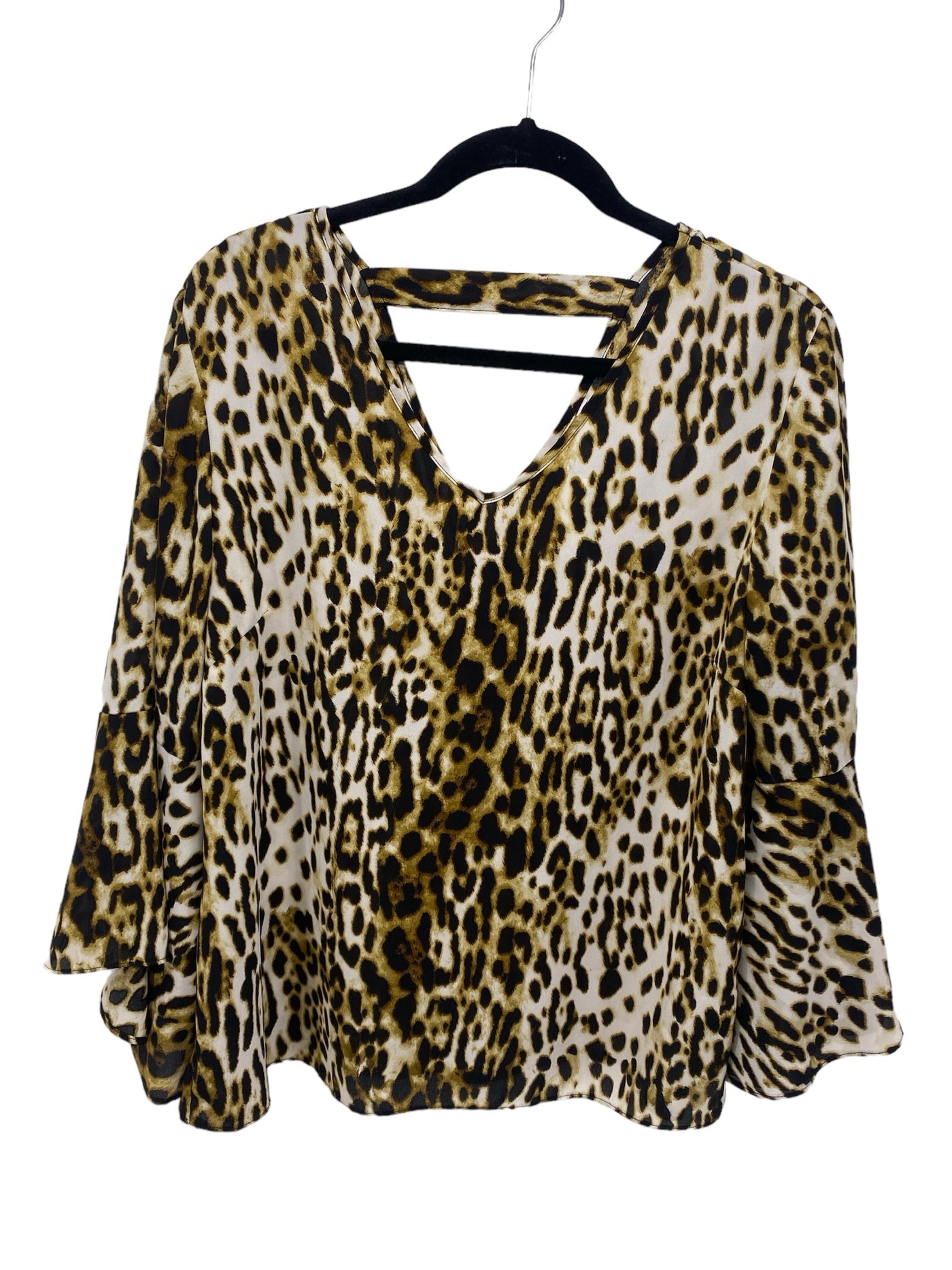 Counterparts Misses Size Large Animal Print LS Blouse