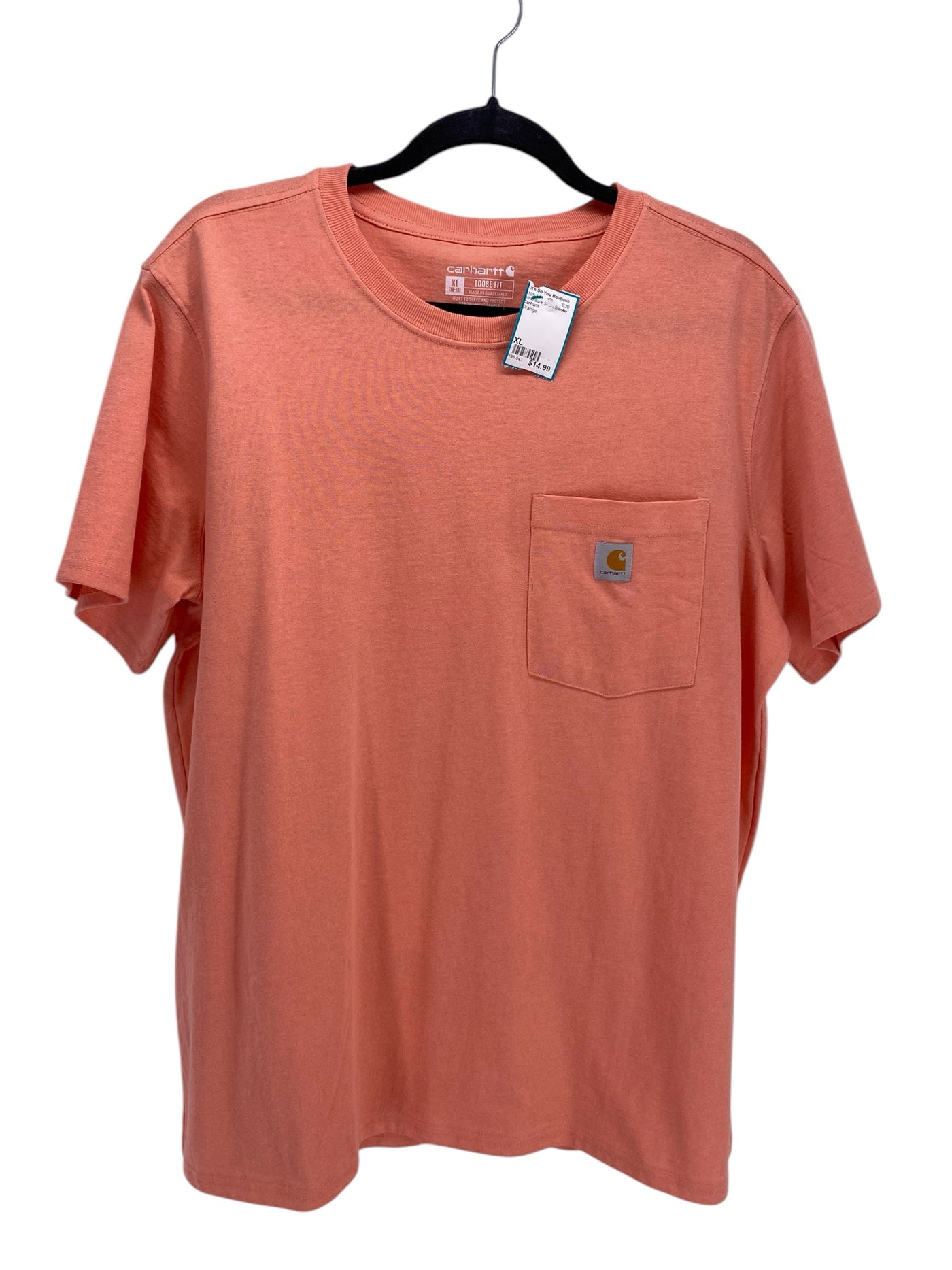 Carhartt Misses Size XL Orange Athleisure Short Sleeve