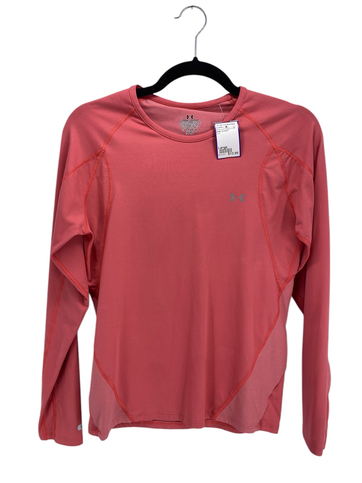 Under Armour Misses Size Large Pink Athleisure Long Sleeve