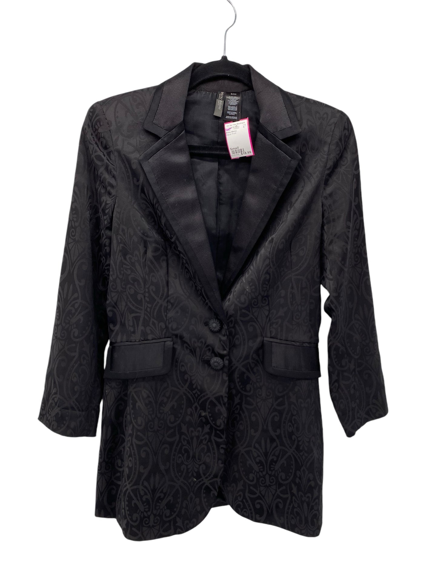 Bisou Bisou Misses Size Small Black Print Blazer