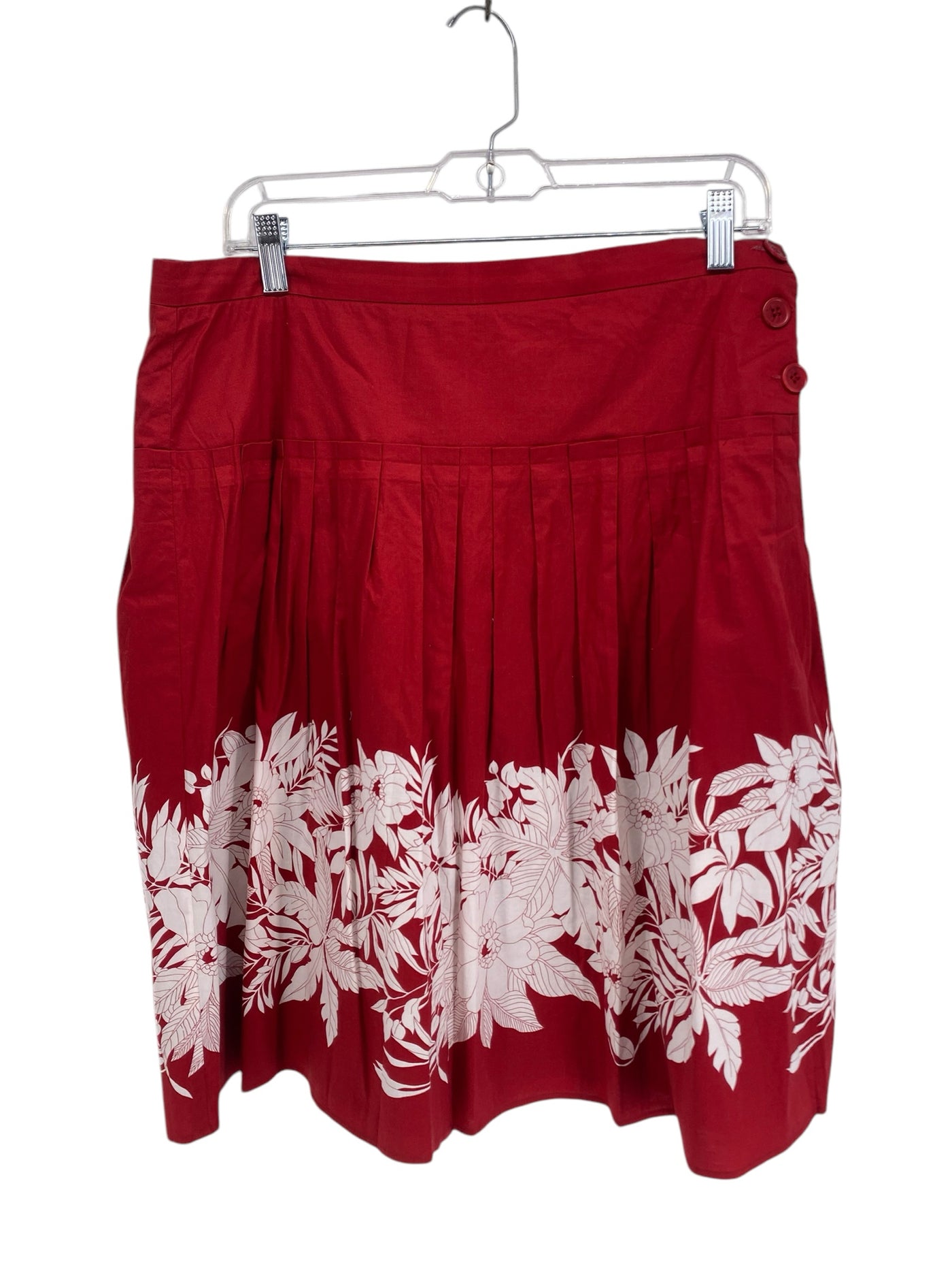 BCBG Misses Size 8 Red Floral Skirt