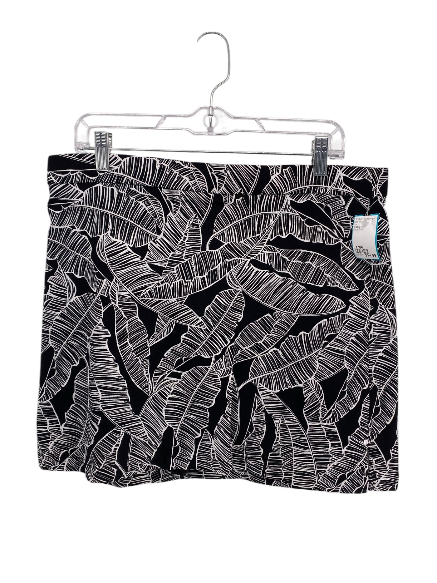 Rafaella Misses Size Large Black Print Skirt