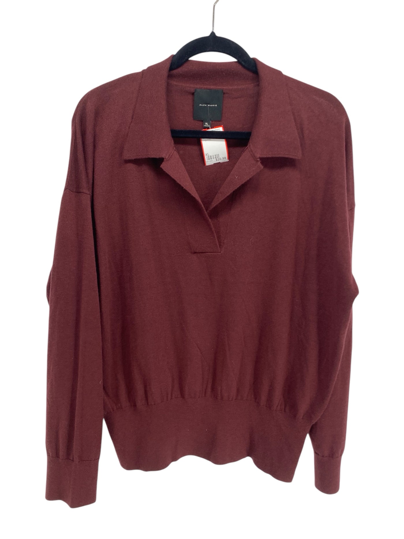 Alex Marie Misses Size XL Burgundy Sweater