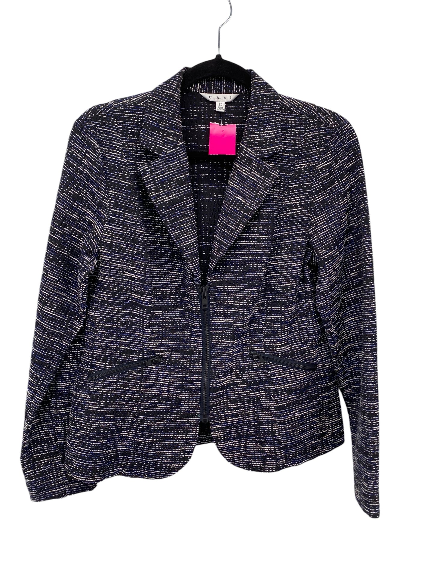 Cabi Misses Size 10 Navy Print Tops Jacket