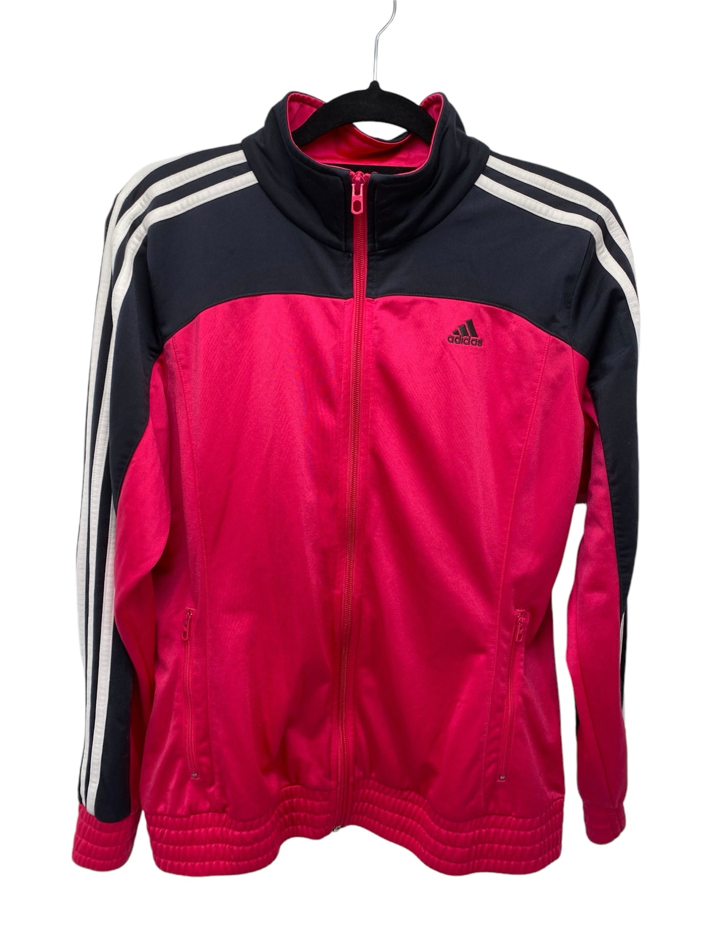 Adidas Misses Size Large Pink Print Athleisure Jacket