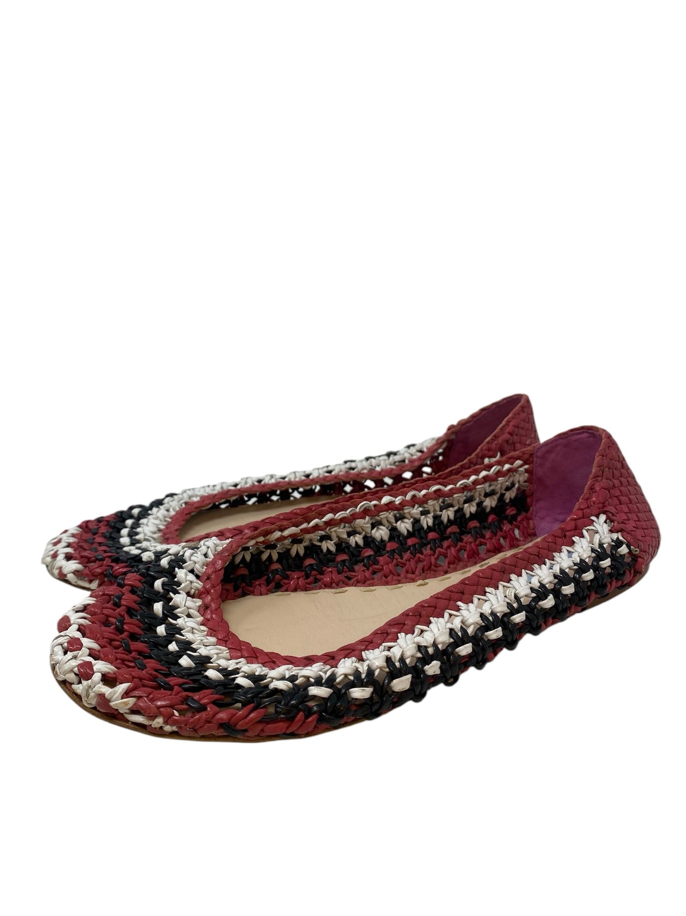 Authentic "pre-loved" Luxury Shoes Women Size 40 Burgundy Print Flats