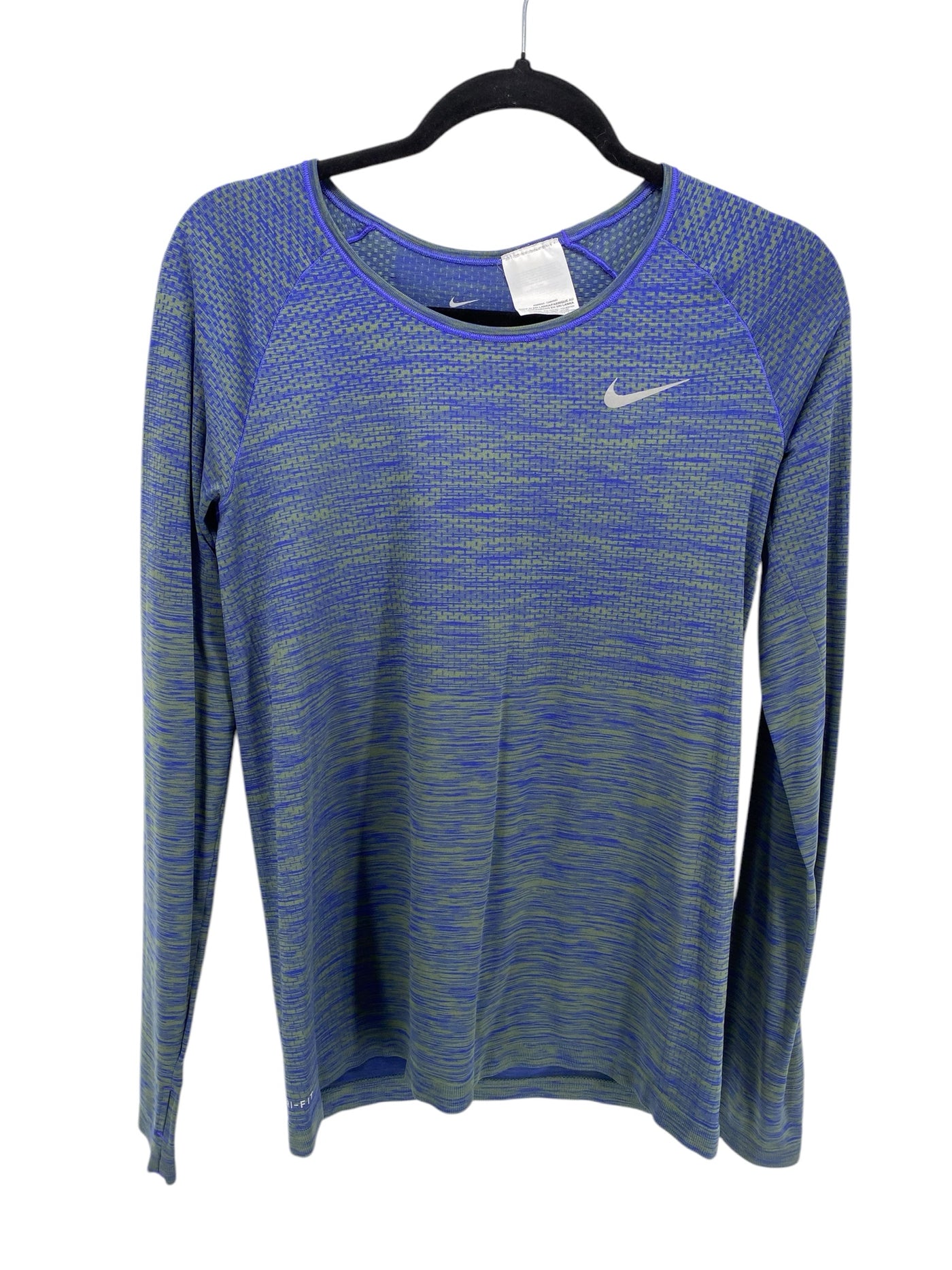 Nike Misses Size Medium Blue Print Athleisure Long Sleeve