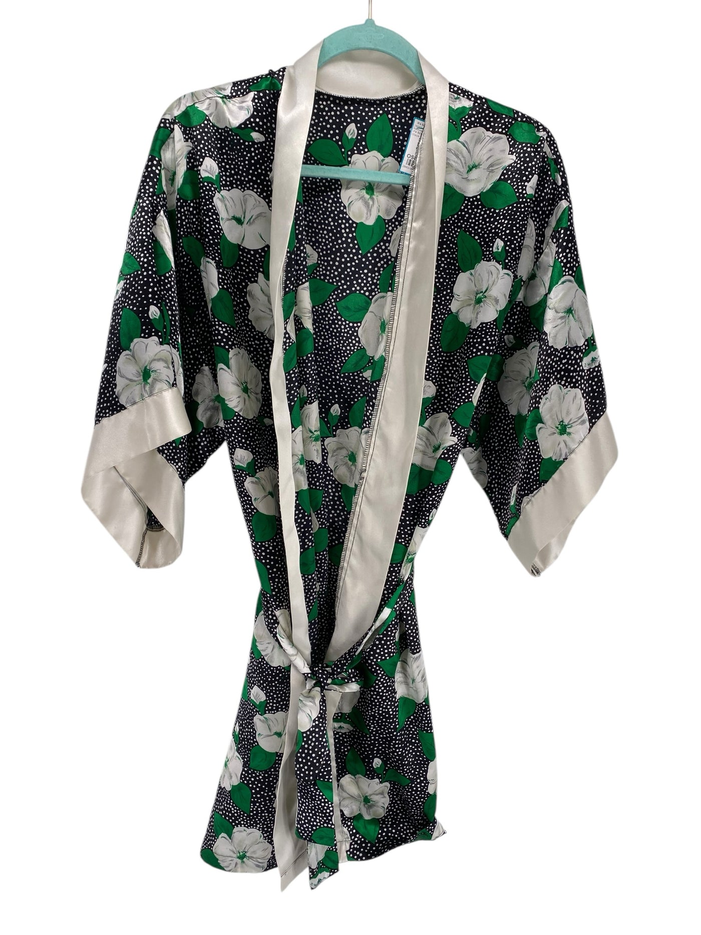 It's SO You Boutique Misses Size OSFM Black Floral Bathrobe