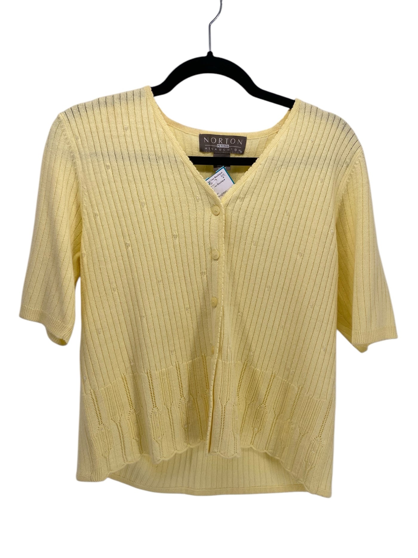 It's SO You Boutique Misses Size Medium Petite Yellow SS Blouse