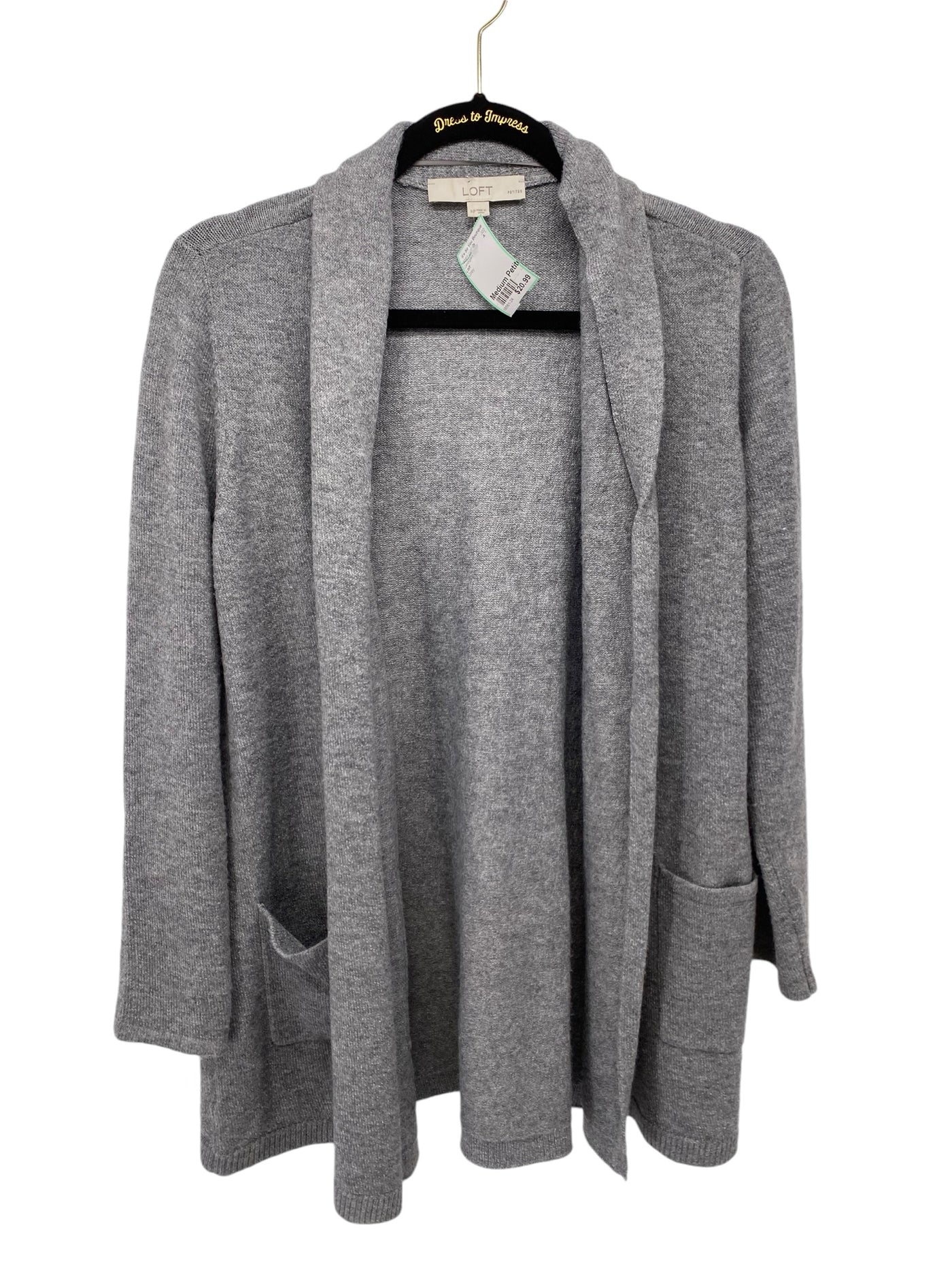 Loft Misses Size Medium Petite Grey Cardigan