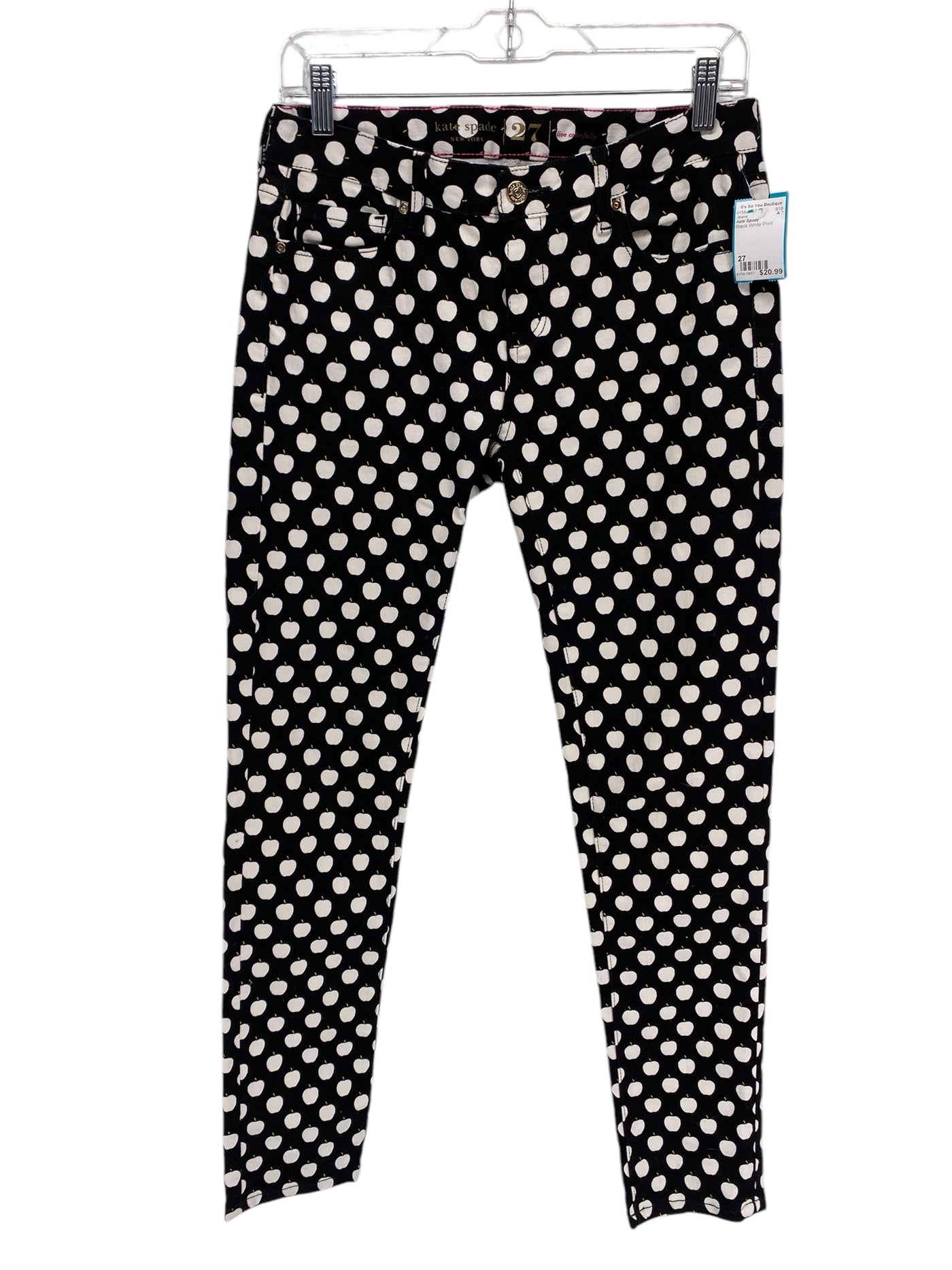 Kate Spade Misses Size 27 Black White Print Jeans