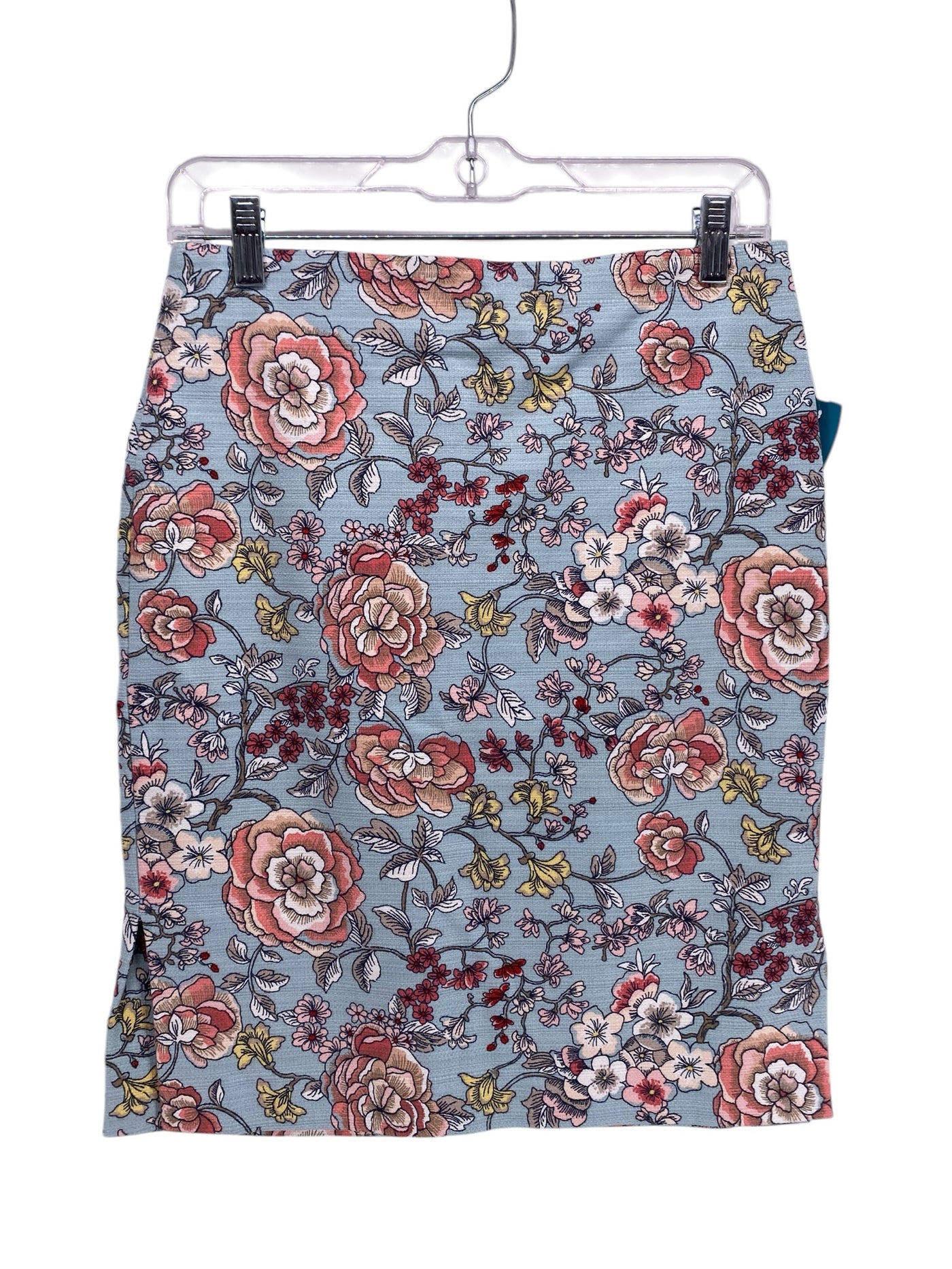 Loft Misses Size 4P Aqua Floral Skirt