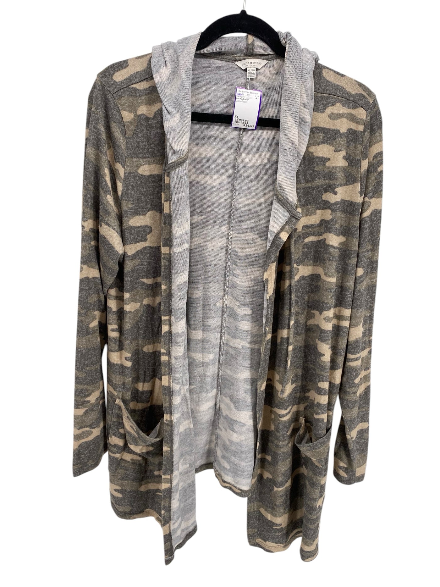 Lucky Brand Misses Size XL Camoflage Cardigan