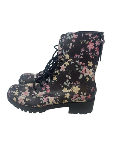 American Eagle Women Size 9 Black Floral Booties