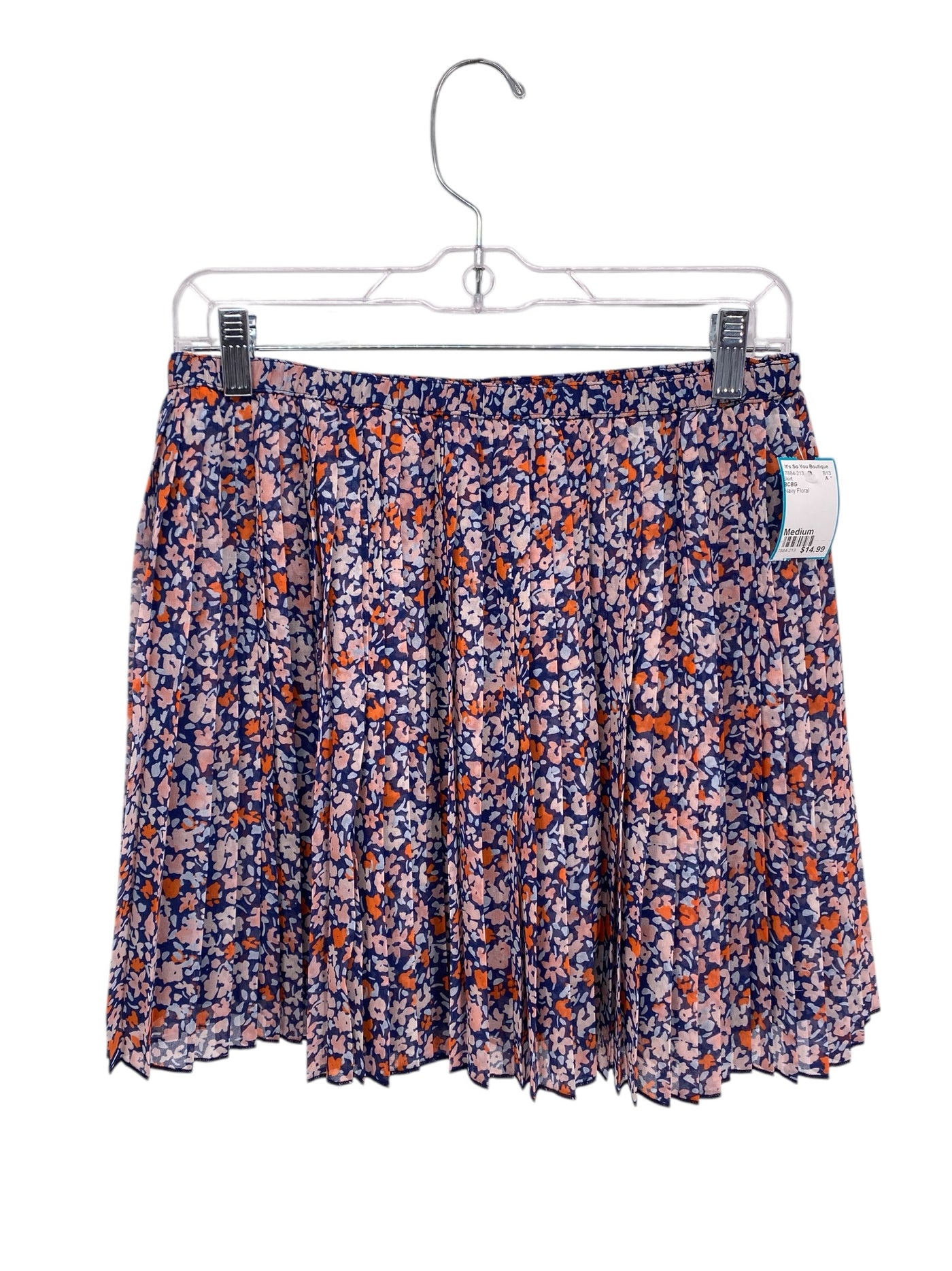 BCBG Misses Size Medium Navy Floral Skirt