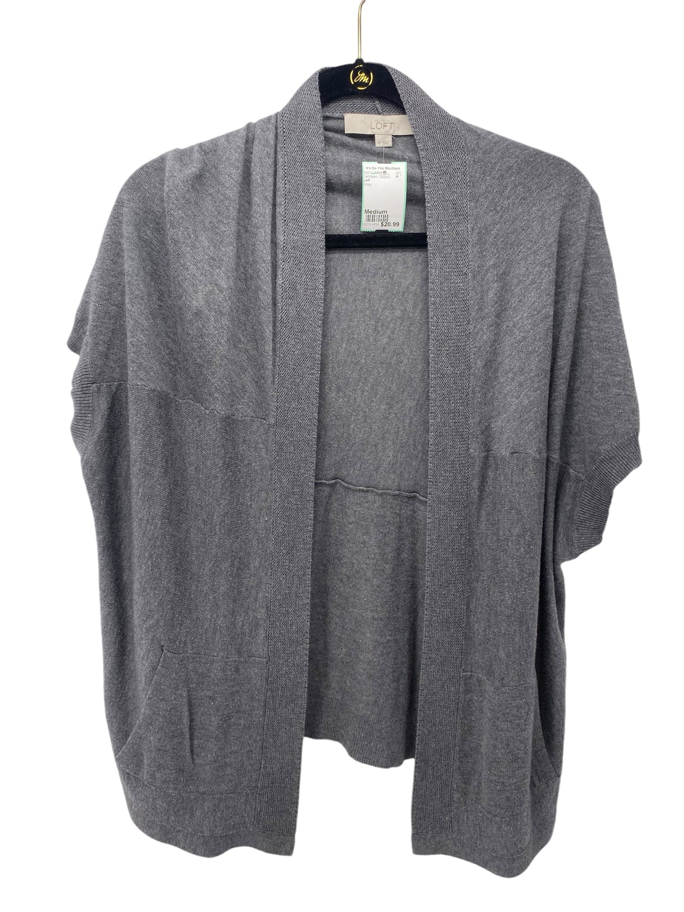 Loft Misses Size Medium Grey Cardigan