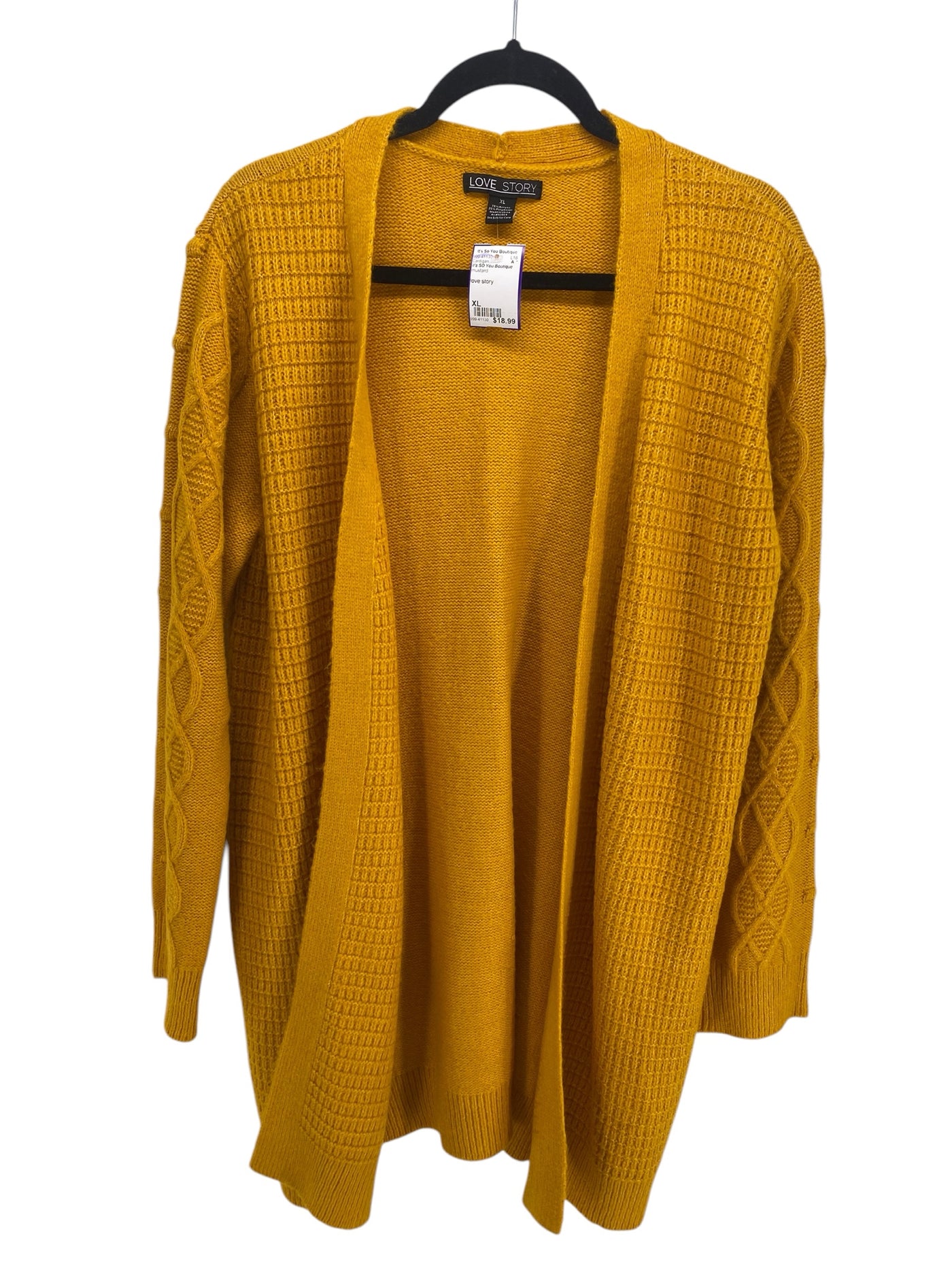 It's SO You Boutique Misses Size XL mustard Cardigan