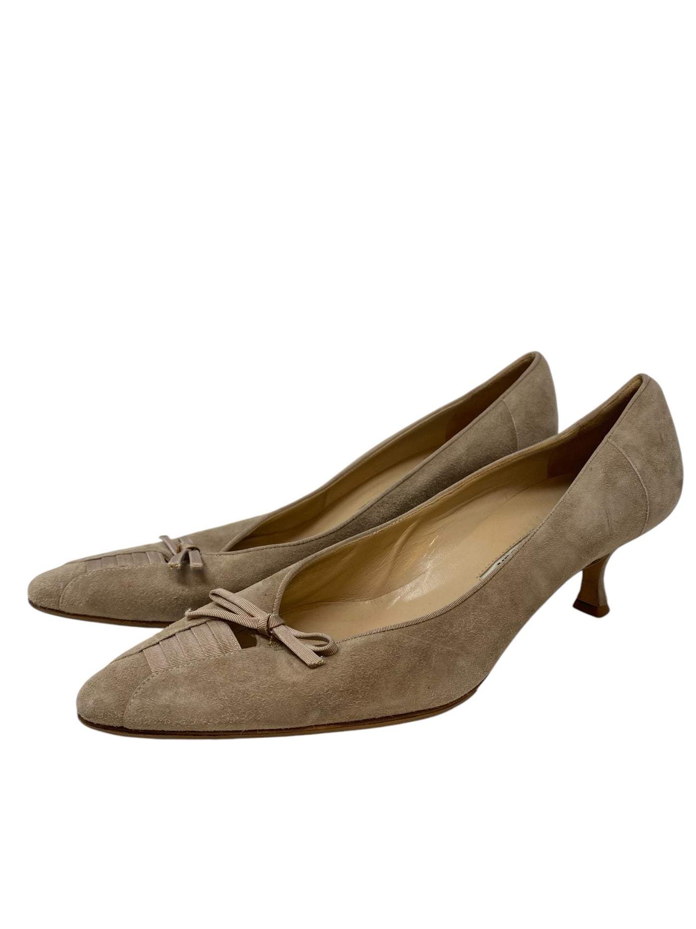 Manolo Blahnik Women Size 39 Beige Heels