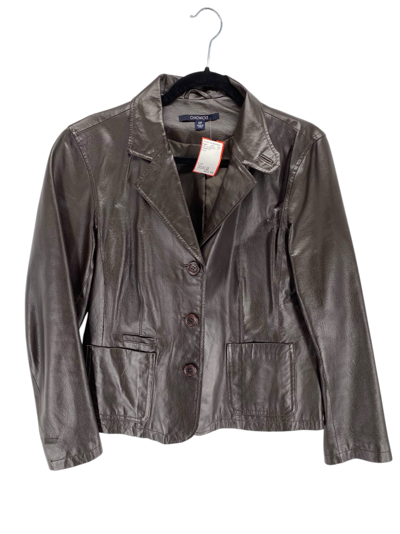 Chadwick's Misses Size 12P Brown Tops Jacket