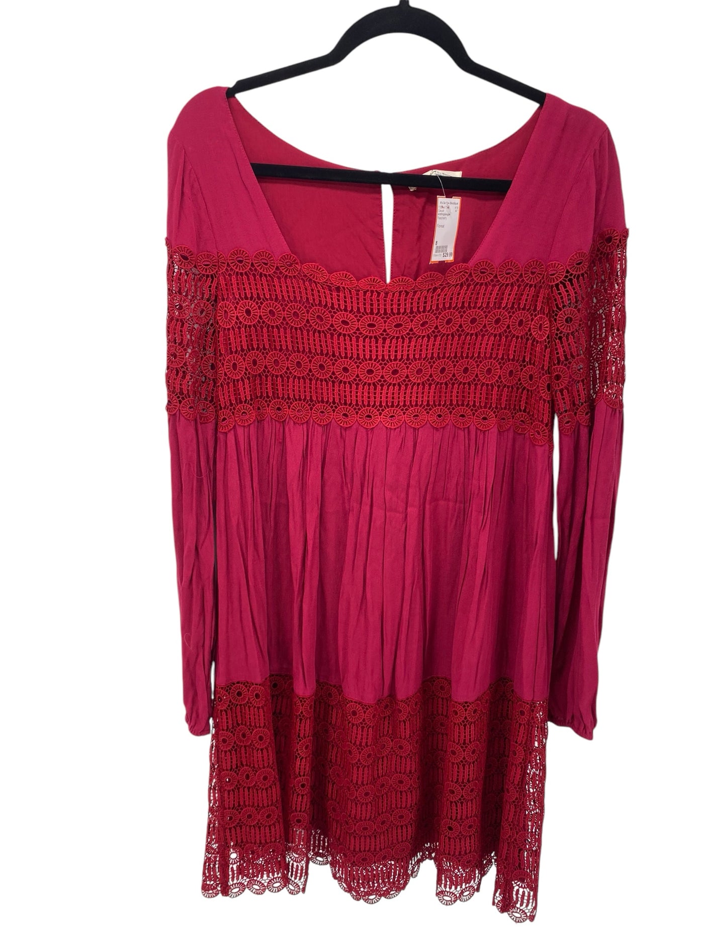 Anthropologie Misses Size 8 Raspberry Casual