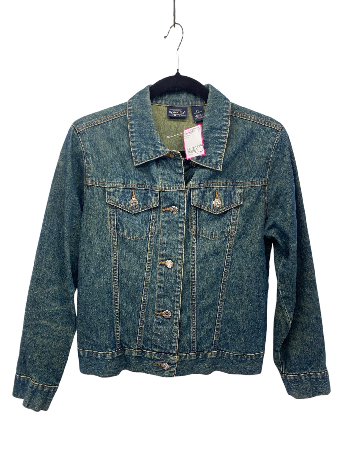 Sonoma Misses Size Medium Petite Denim Tops Jacket