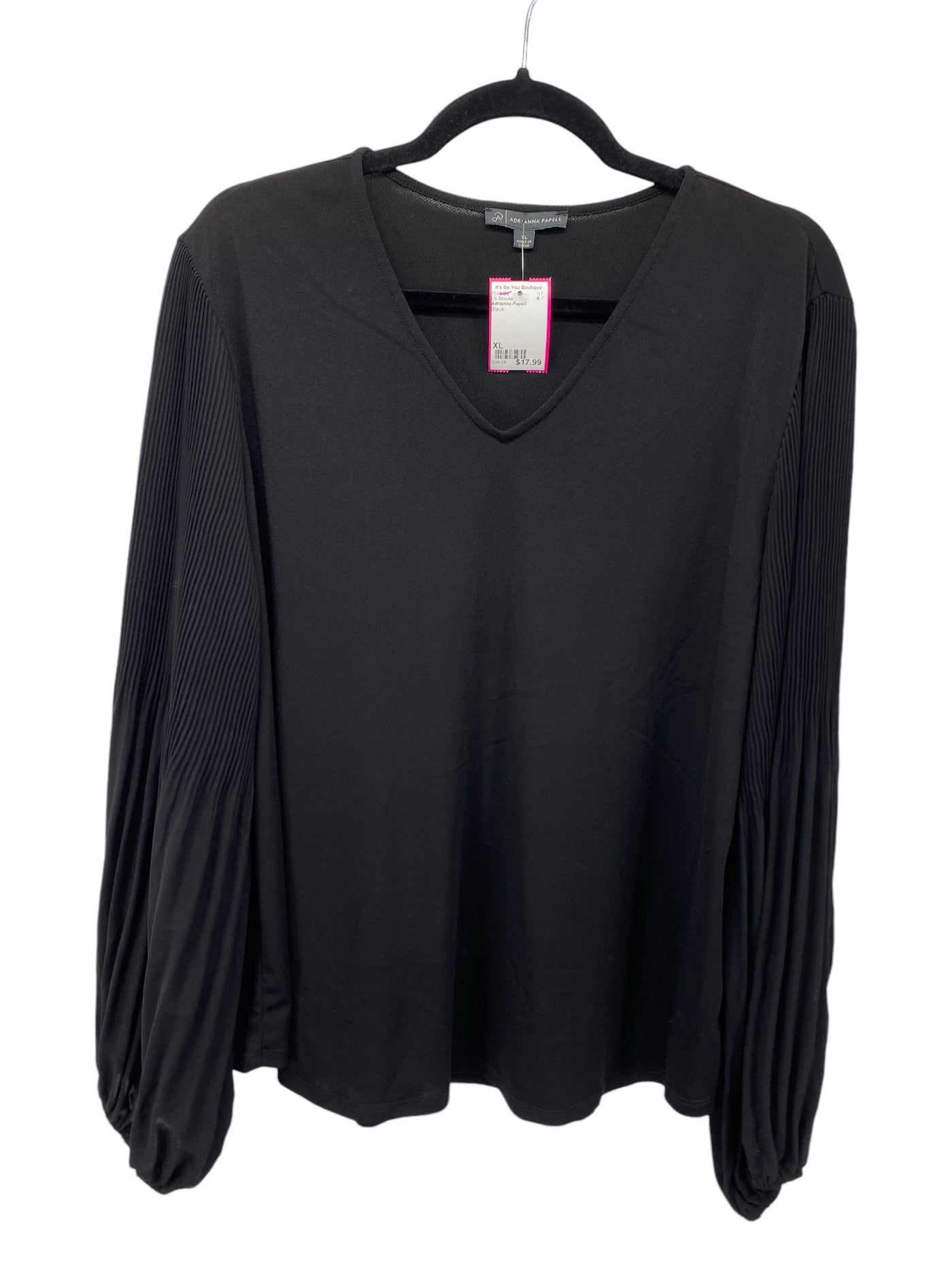 Adrianna Papell Misses Size XL Black LS Blouse