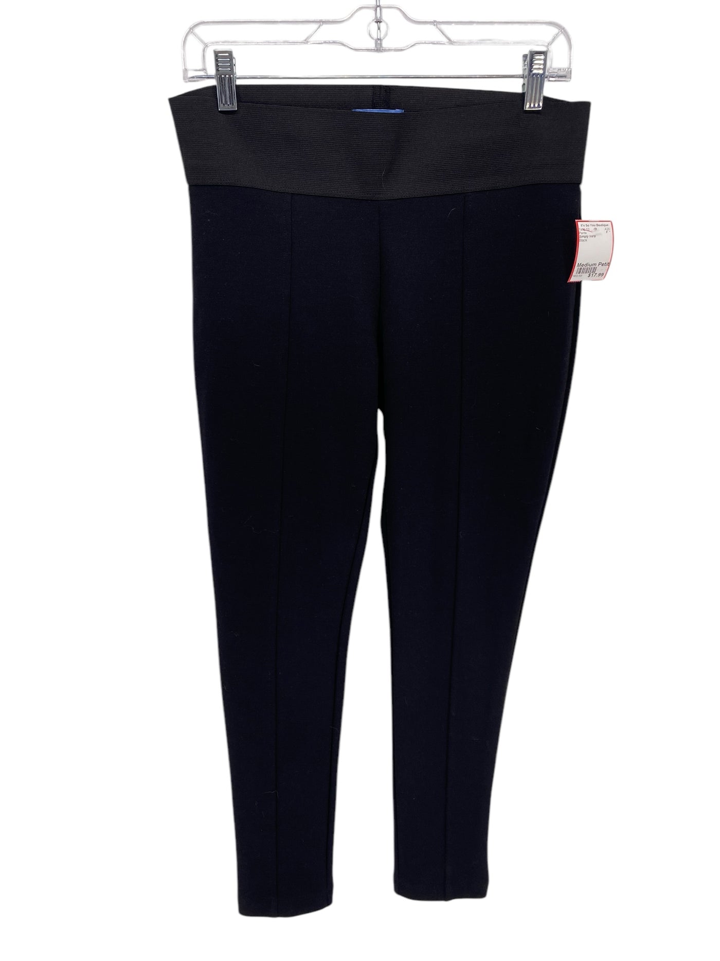 Simply Vera Misses Size Medium Petite Black Pants